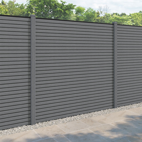 Hudson Fence Panel - Mid Grey - with our composite posts