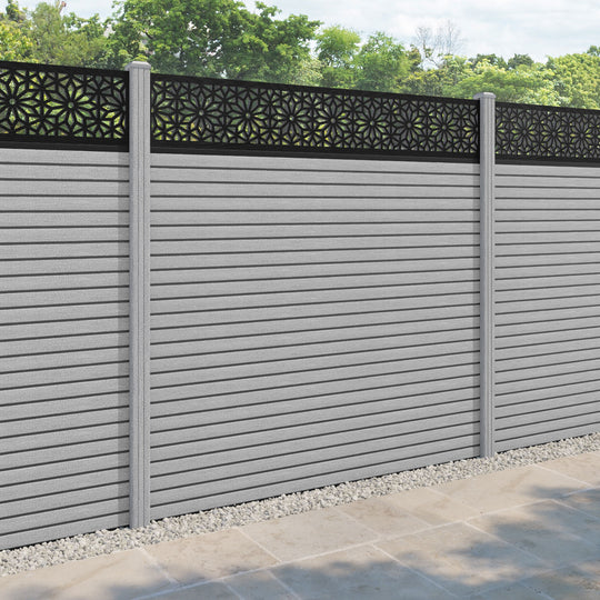 Hudson Narwa Fence Panel - Light Grey - with our composite posts