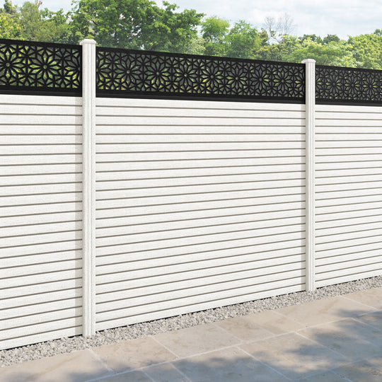 Hudson Narwa Fence Panel - Light Stone - with our composite posts