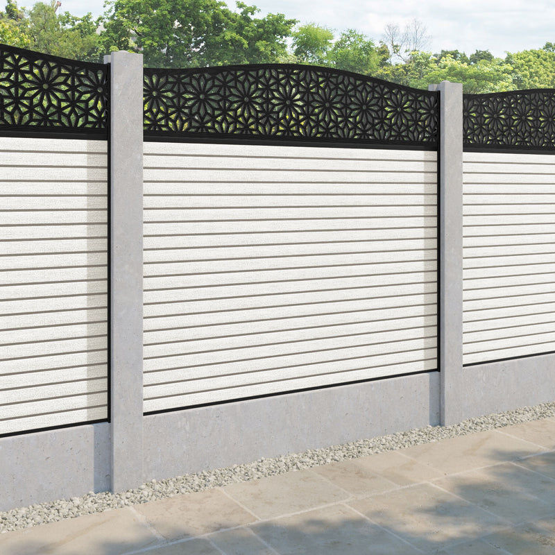 Hudson Narwa Curved Top Fence Panel - Light Stone - for existing concrete posts