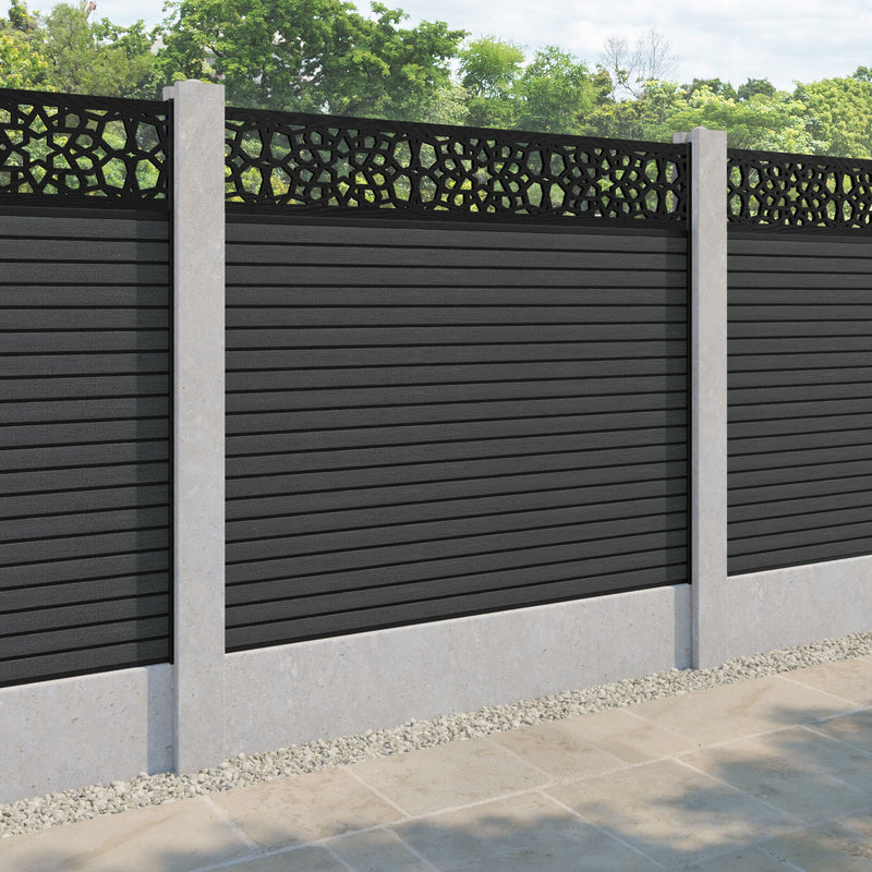 Hudson Nazira Fence Panel - Dark Grey - for existing concrete posts