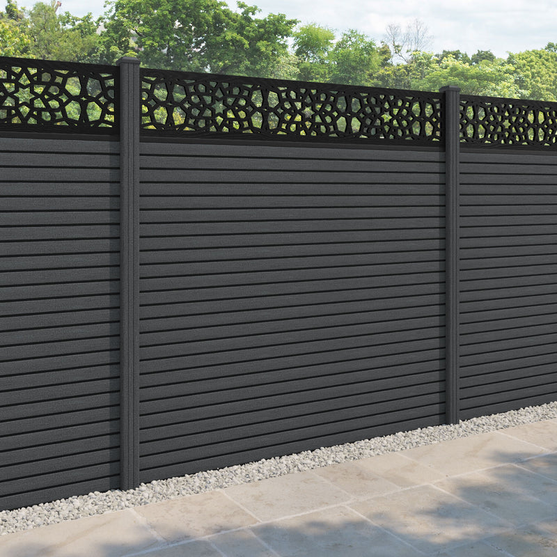 Hudson Nazira Fence Panel - Dark Grey - with our composite posts