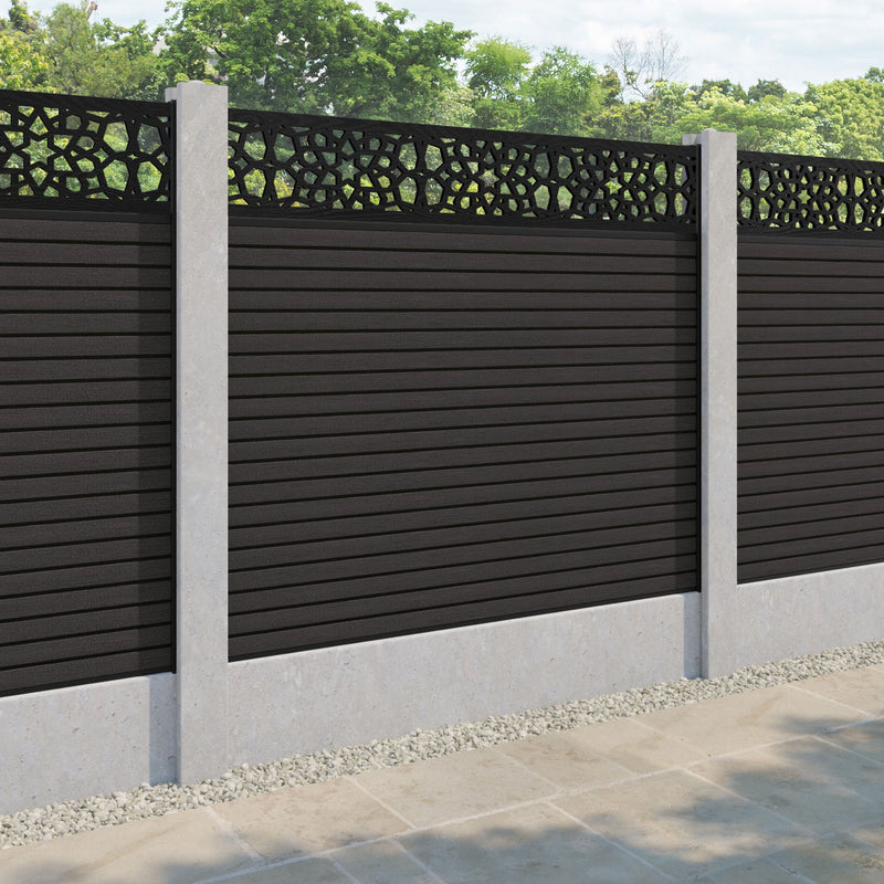 Hudson Nazira Fence Panel - Dark Oak - for existing concrete posts