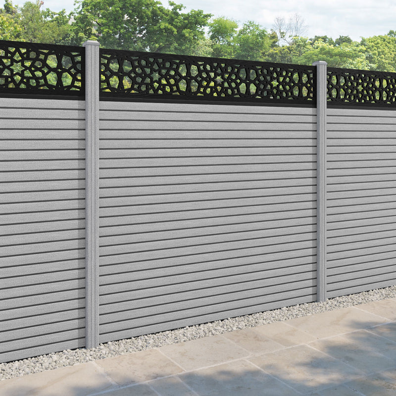 Hudson Nazira Fence Panel - Light Grey - with our composite posts
