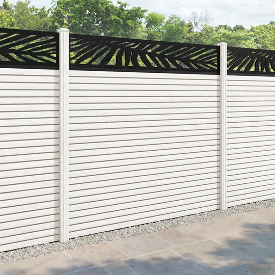 Hudson Palm Fence Panel - Light Stone - with our composite posts