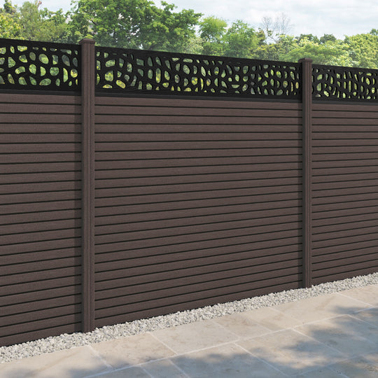 Hudson Pebble Fence Panel - Mid Brown - with our composite posts
