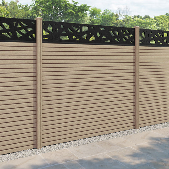 Hudson Prism Fence Panel - Light Oak - with our composite posts