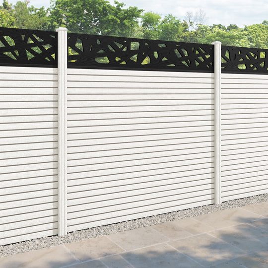 Hudson Prism Fence Panel - Light Stone - with our composite posts