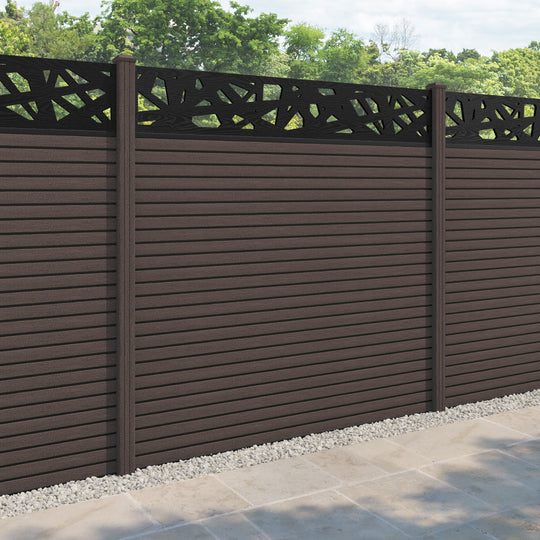 Hudson Prism Fence Panel - Mid Brown - with our composite posts