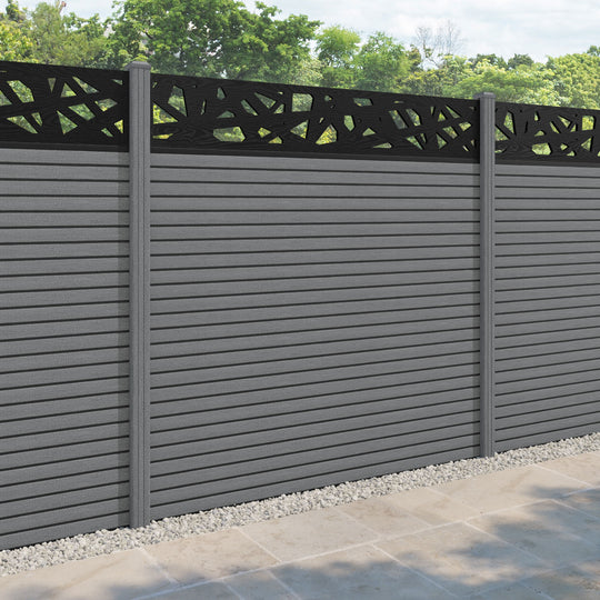 Hudson Prism Fence Panel - Mid Grey - with our composite posts