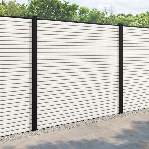 Hudson Fence Panel - Light stone - with our aluminium posts