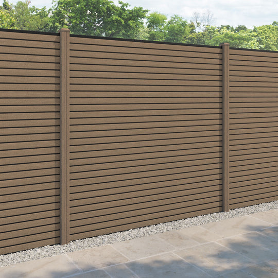 Hudson Fence Panel - Teak - with our composite posts