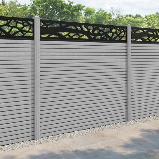 Hudson Twilight Fence Panel - Light Grey - with our composite posts