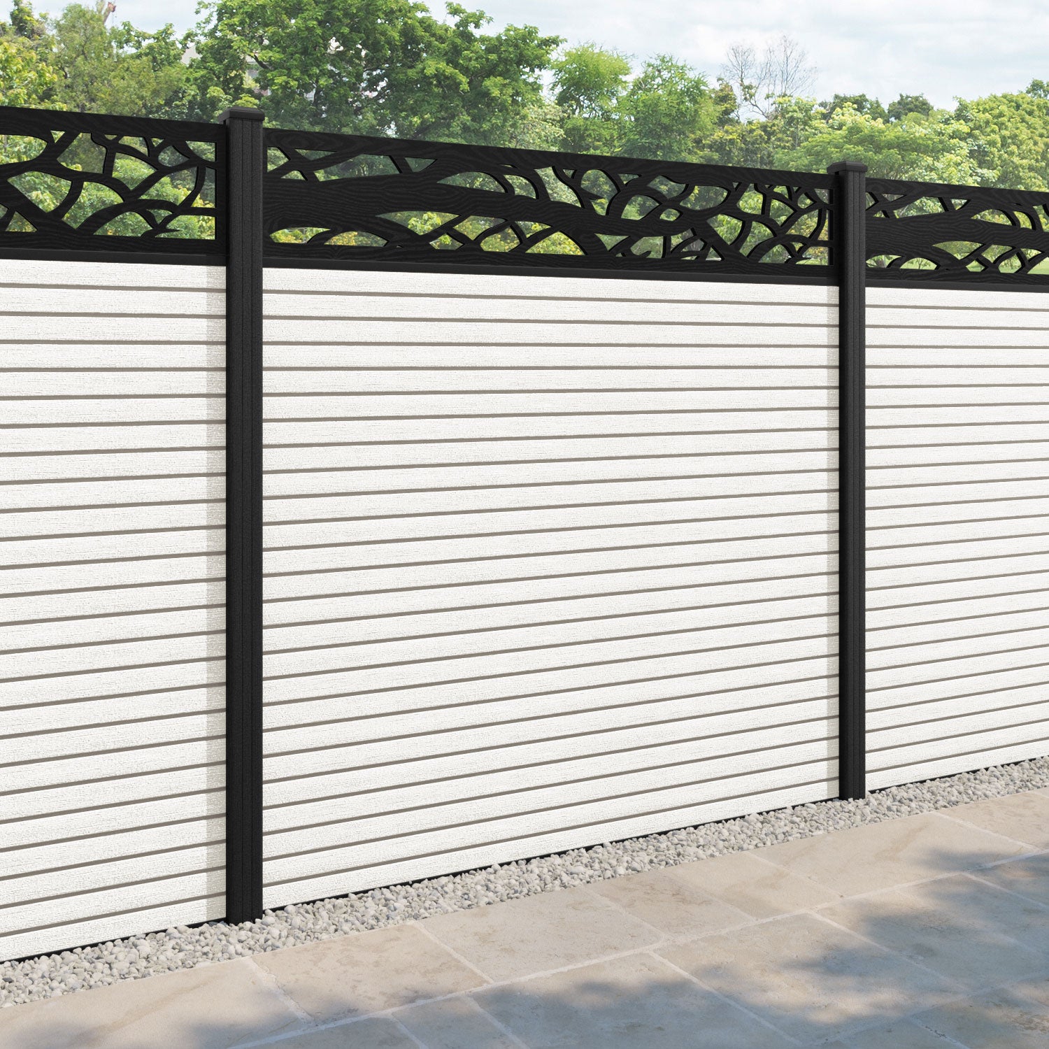 Hudson Twilight Fence Panel - Light Stone - with our composite posts