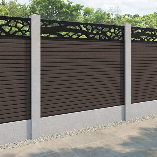 Hudson Twilight Fence Panel - Mid Brown - for existing concrete posts