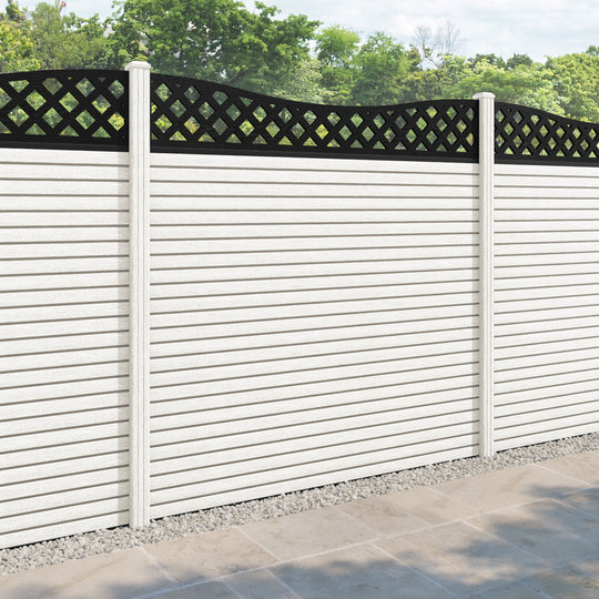 Hudson Low Wave Fence Panel - Light Stone - with our composite posts