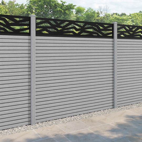 Hudson Zenith Fence Panel - Light Grey - with our composite posts