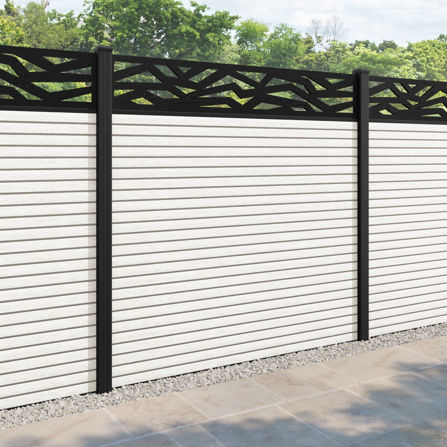 Hudson Zenith Fence Panel - Light Stone - with our composite posts