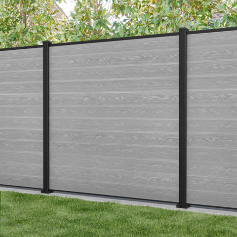Classic Fence Panel - Light Grey - with our aluminium posts