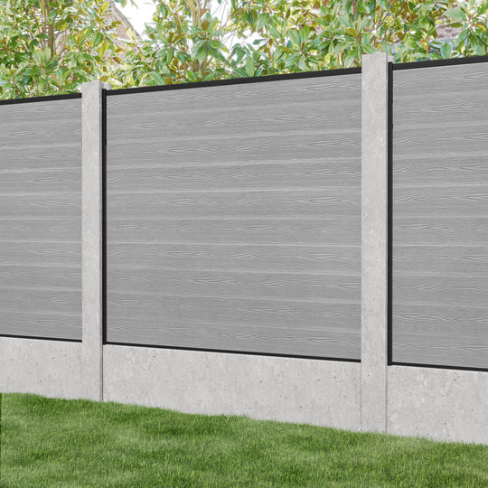 Classic Fence Panel - Light Grey - for existing concrete posts