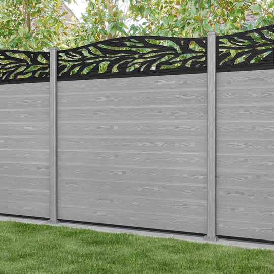 Classic Malawi Curved Top Fence Panel - Light Grey - with our composite posts