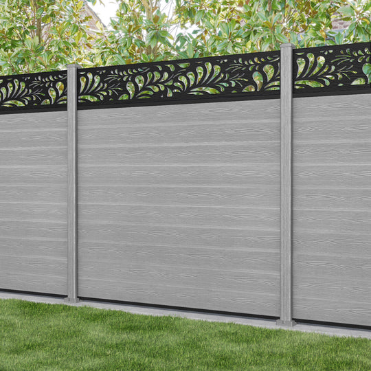 Classic Petal Fence Panel - Light Grey - with our composite posts
