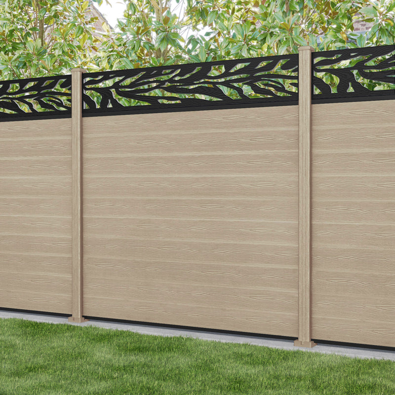 Classic Malawi Fence Panel - Light Oak - with our composite posts