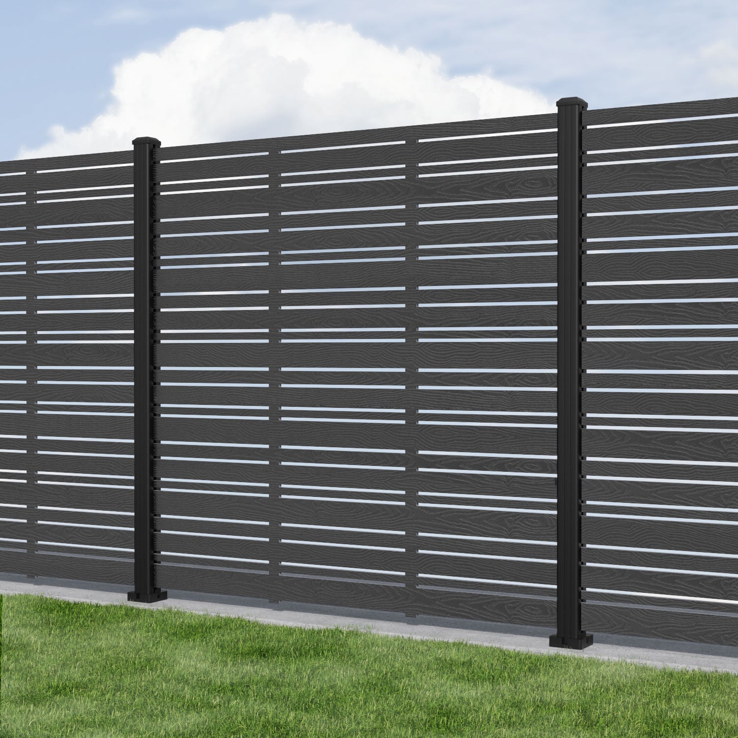 Linea slatted fence (inc aluminium posts) – Charles & Ivy