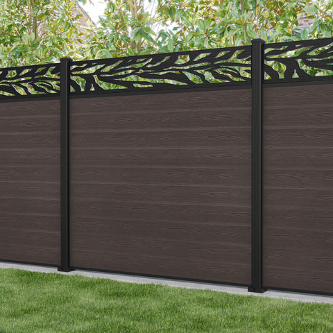 Classic Malawi Fence Panel - Mid Brown - with our aluminium posts