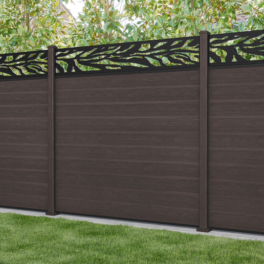 Classic Malawi Fence Panel - Mid Brown - with our composite posts