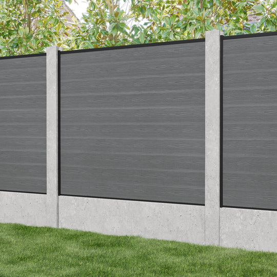 Classic Fence Panel - Mid Grey - for existing concrete posts