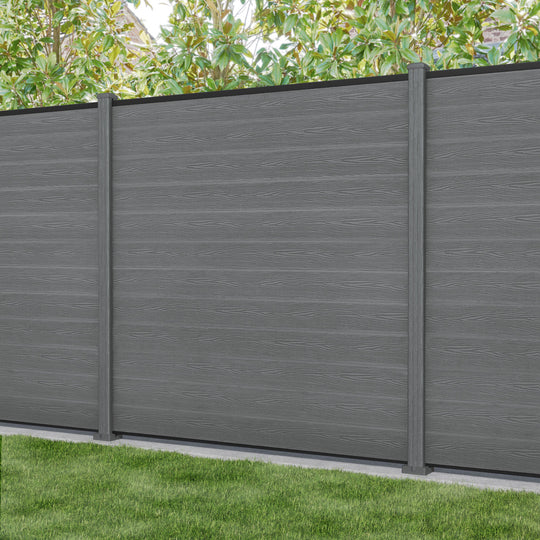 Classic Fence Panel - Mid Grey - with our composite posts