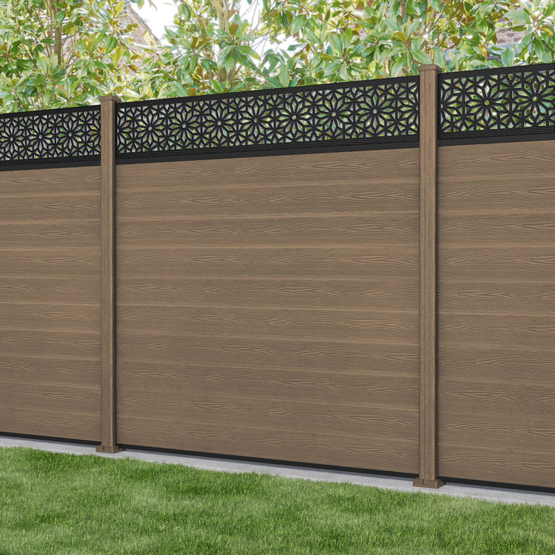 Classic Narwa Fence Panel - Teak - with our composite posts