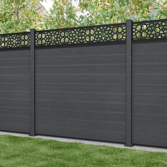 Classic Nazira Fence Panel - Dark Grey - with our composite posts