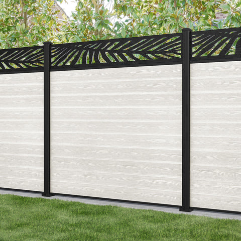 Classic Palm Fence Panel - Light Stone - with our aluminium posts