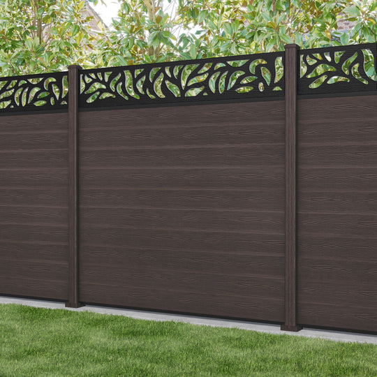 Classic Plume Fence Panel - Mid Brown - with our composite posts