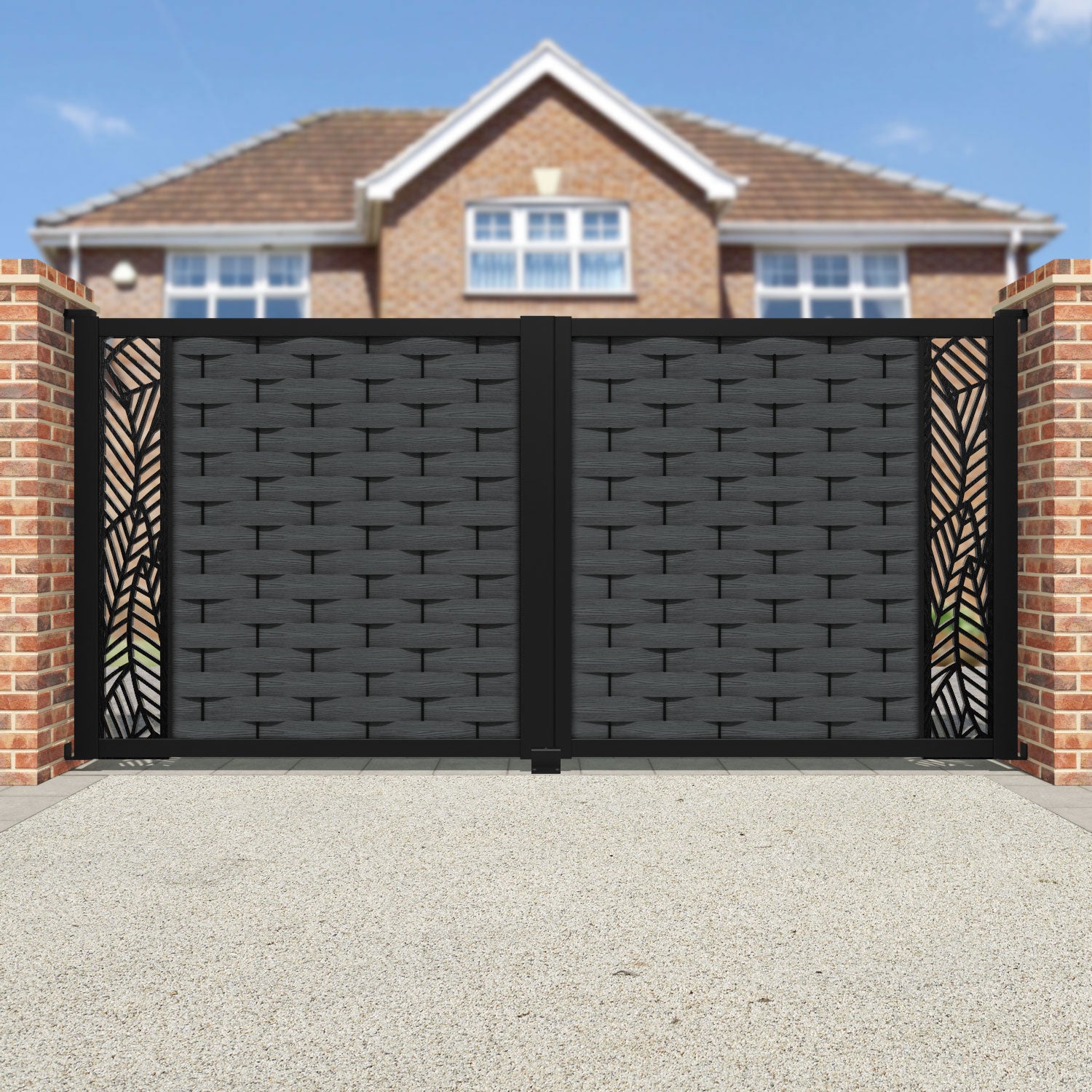 Ripple Habitat Straight Top Driveway Gate - Dark Grey - End Screen