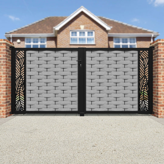 Ripple Habitat Straight Top Driveway Gate - Light Grey - End Screen