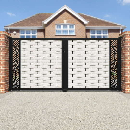 Ripple Habitat Straight Top Driveway Gate - Light Stone - End Screen
