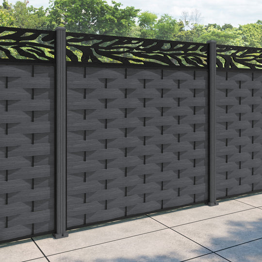 Ripple Malawi Fence Panel - Dark Grey - with our composite posts