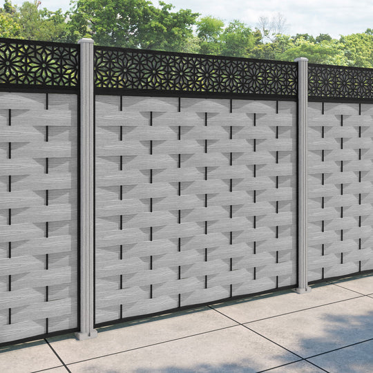 Ripple Narwa Fence Panel - Light Grey - with our composite posts