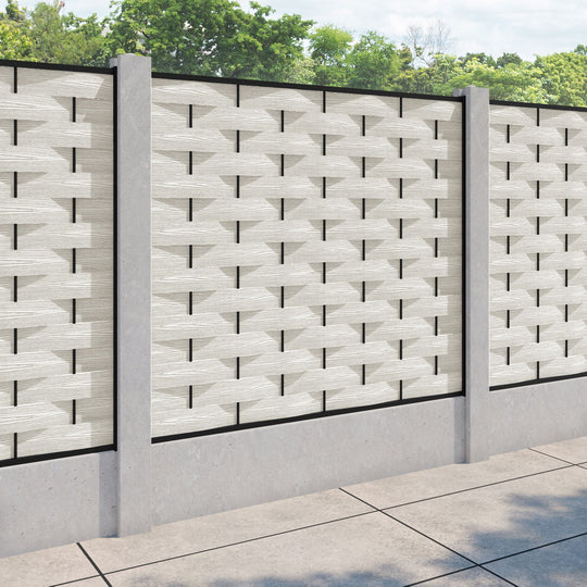 Ripple Fence Panel - Light Stone - for existing concrete posts