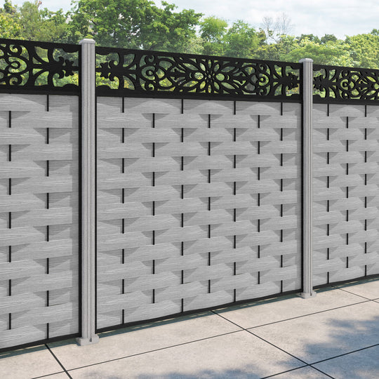 Ripple Windsor Fence Panel - Light Grey - with our composite posts