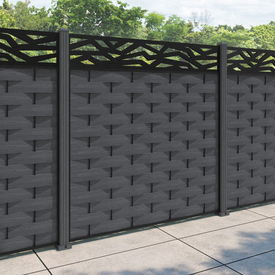 Ripple Zenith Fence Panel - Dark Grey - with our composite posts