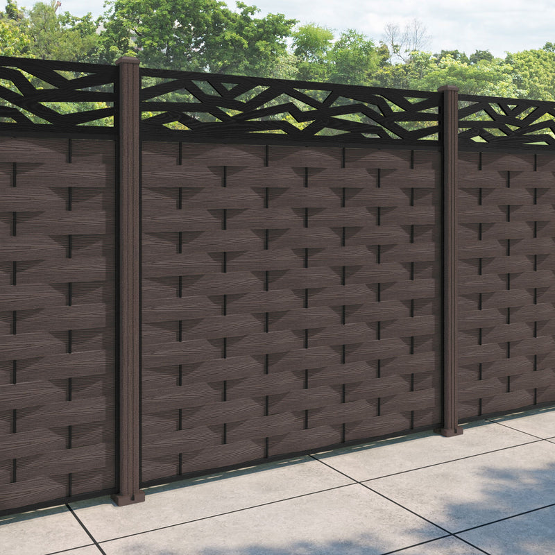 Ripple Zenith Fence Panel - Mid Brown - with our composite posts