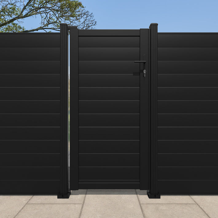 Salone Aluminium Pedestrian Gate - Black