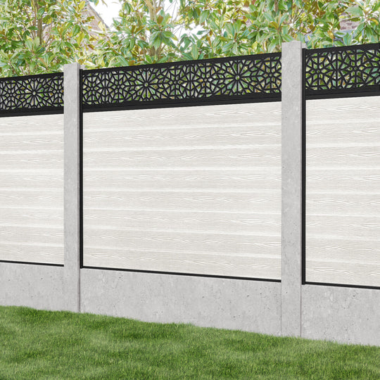 Classic Alnara Fence Panel - Light Stone - for existing concrete posts