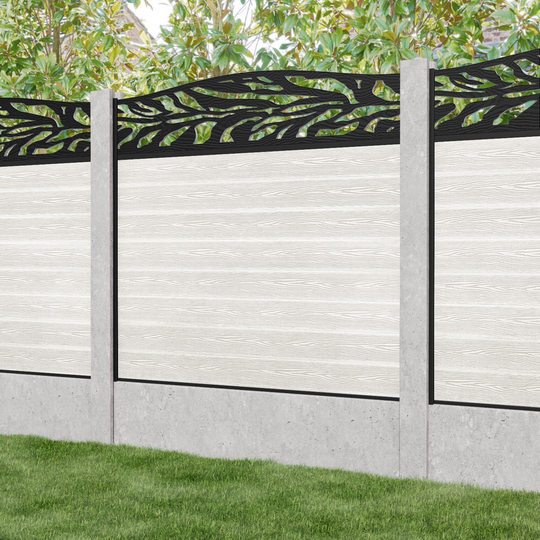 Classic Malawi Curved Top Fence Panel - Light Stone - for existing concrete posts