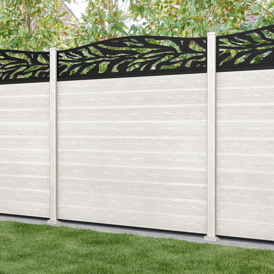 Classic Malawi Curved Top Fence Panel - Light Stone - with our composite posts
