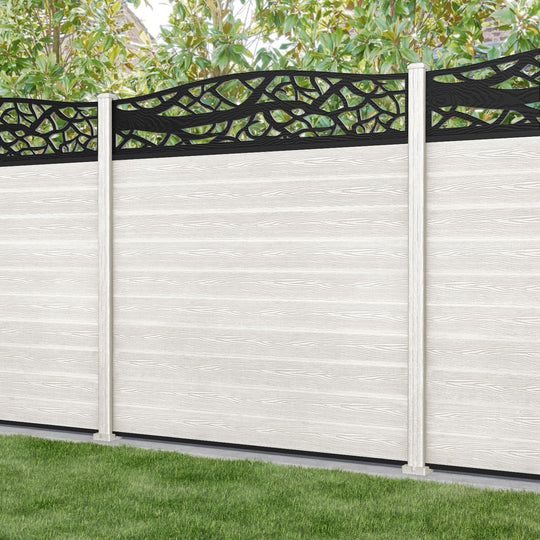 Classic Twilight Curved Top Fence Panel - Light Stone - with our composite posts